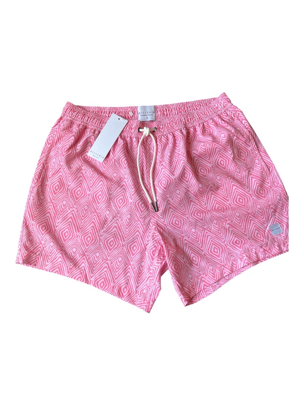 NWT Allfenix Pink Geo Swim Trunks Board Shorts Size XL